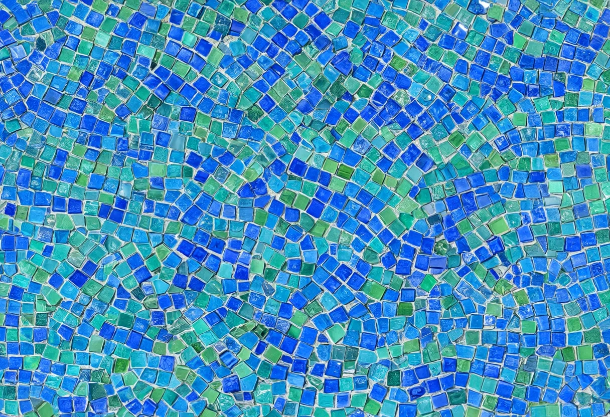 Mosaic Tile Pattern in Blue