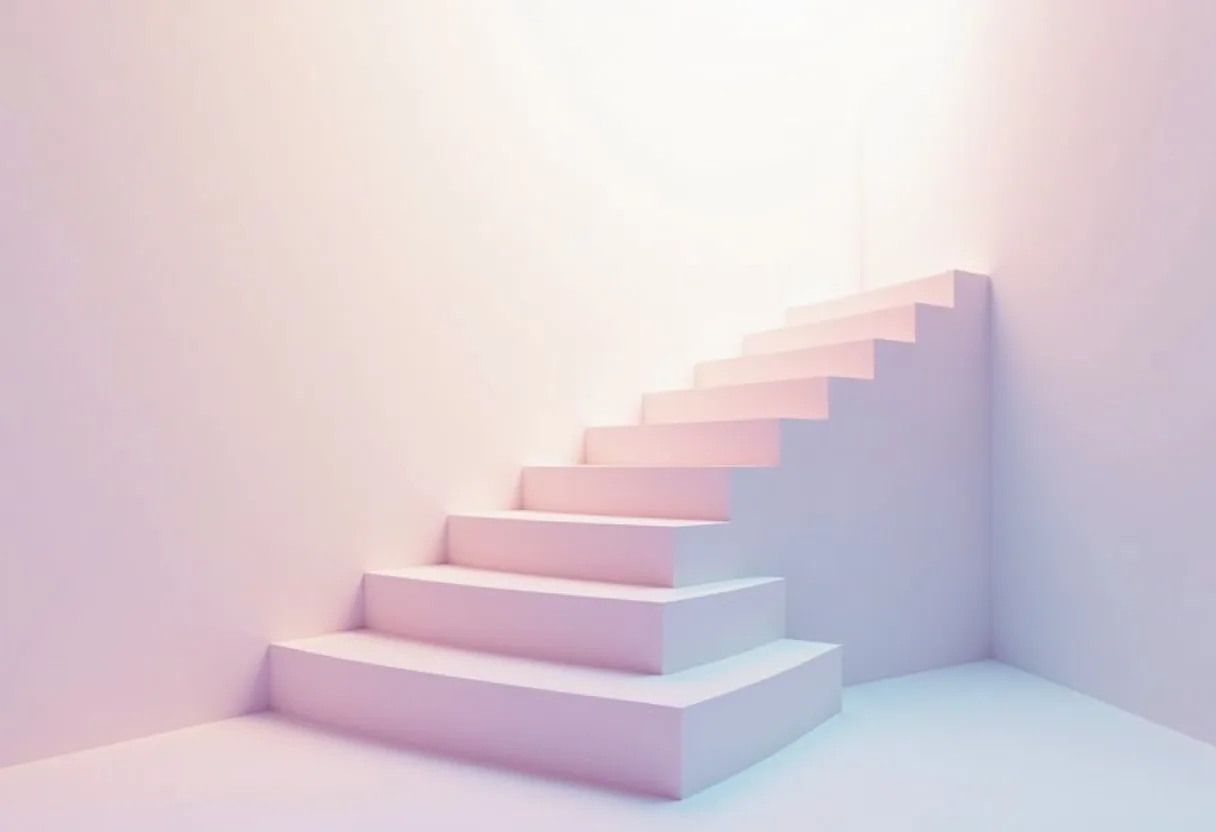 Geometric Stairs in Pastel