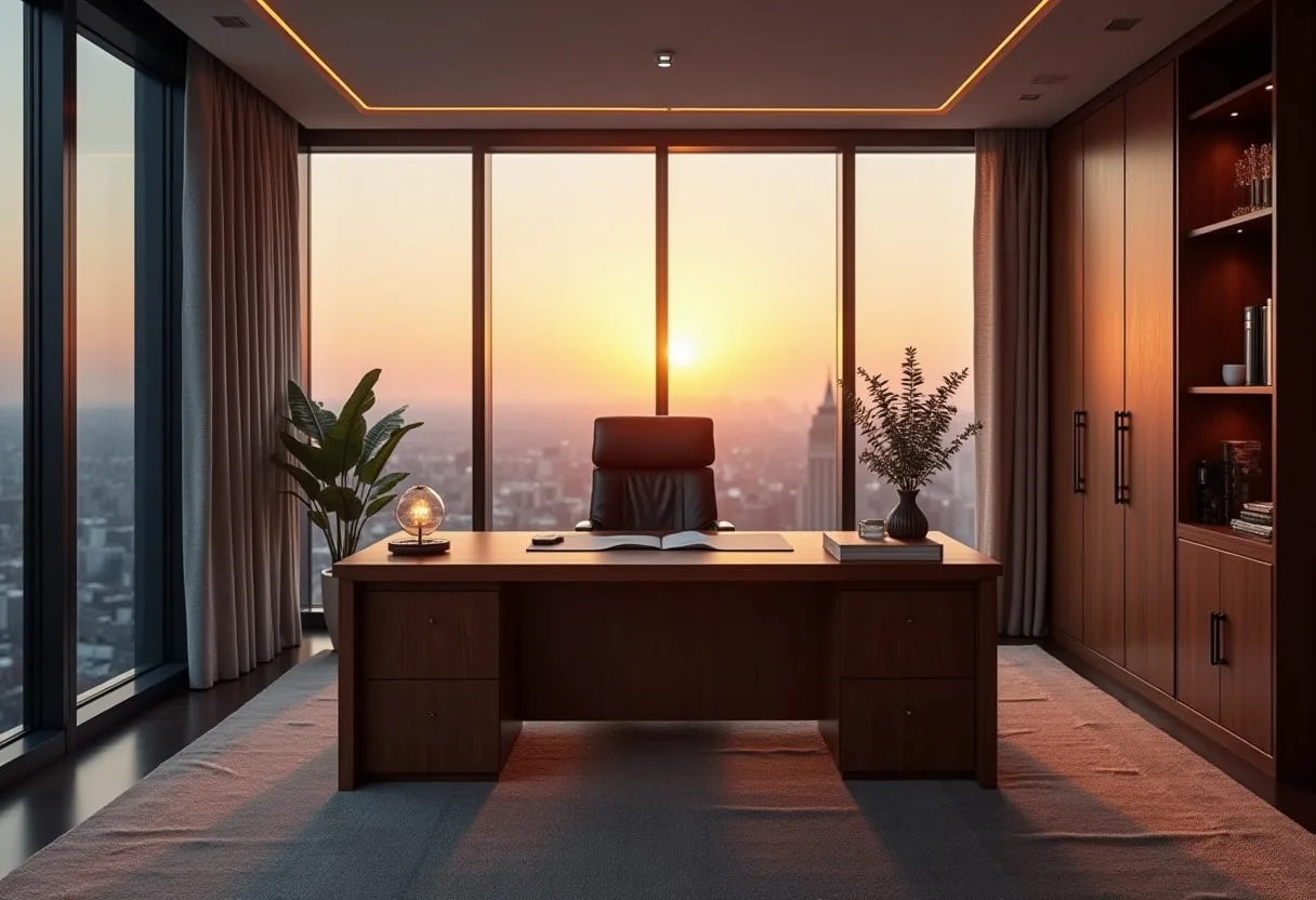 Executive Corner Office at Dawn