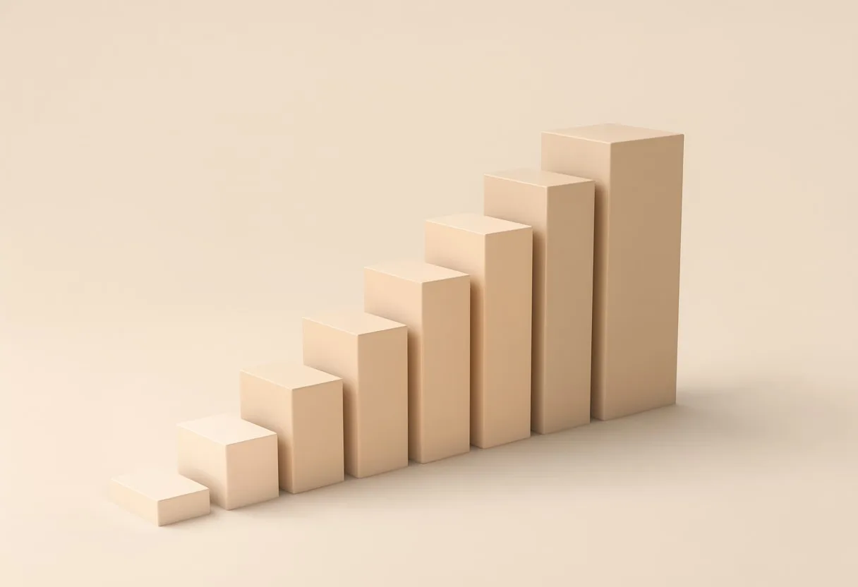 Rising Bar Chart in Soft 3D