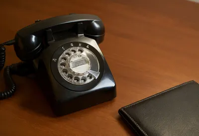 Warm Desk with Rotary Phone