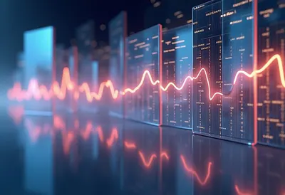 Analytics Dashboard as Abstract Glass Panels