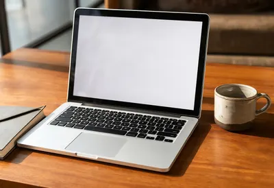 Open Laptop and Notebook on a Warm Desk