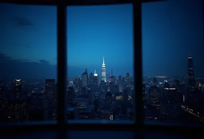 Skyline at Blue Hour from an Office