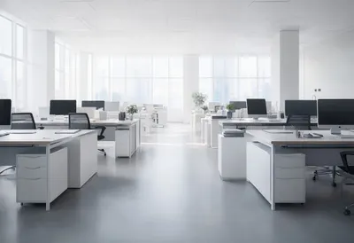 Wide Shot of a Minimal Office Floor