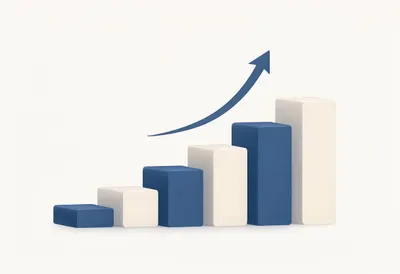 Digital Illustration of Rising Growth Blocks