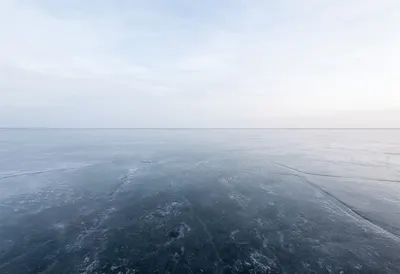 Frozen Lake with Cracks