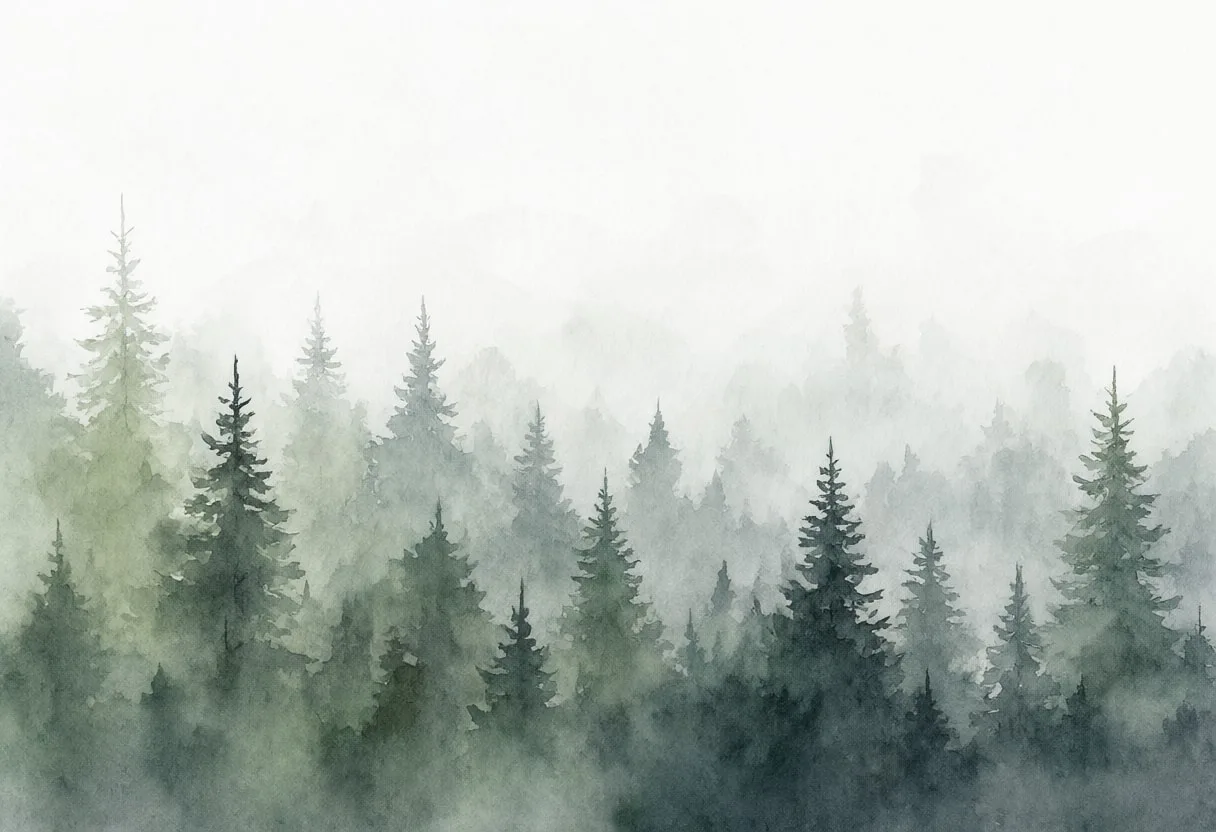 สีน้ำ Misty Pines