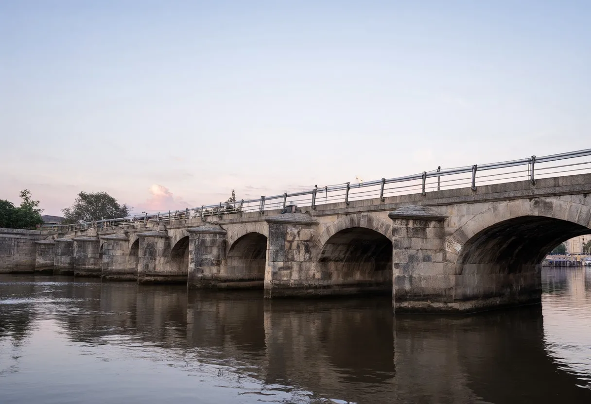 Stone Bridge over a Calm River