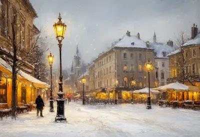 ภาพวาดสีน้ำมันของจัตุรัสหิมะ