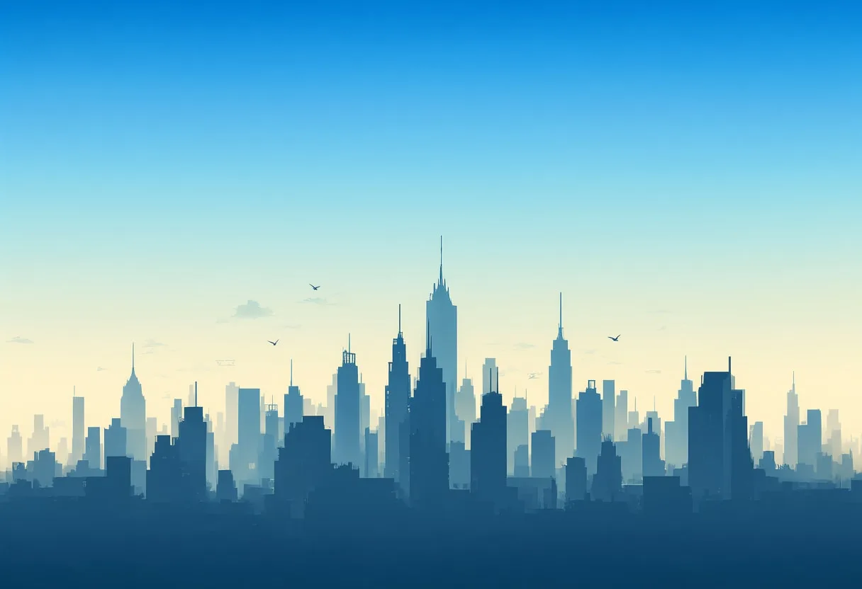 Minimal Skyline Gradient Illustration
