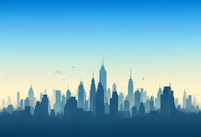 Minimal Skyline Gradient Illustration