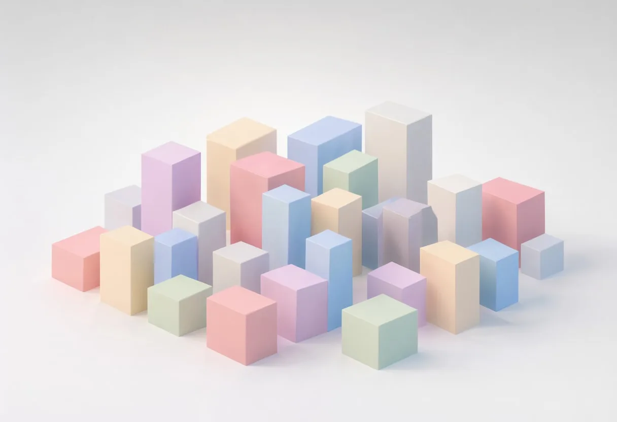 3D Minimal City Skyline Blocks
