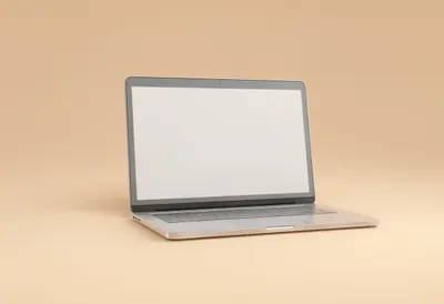 3D Minimal Laptop Half Open