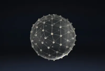 3D Sphere of Glowing Nodes