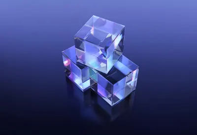 3D Stacked Glass Cubes