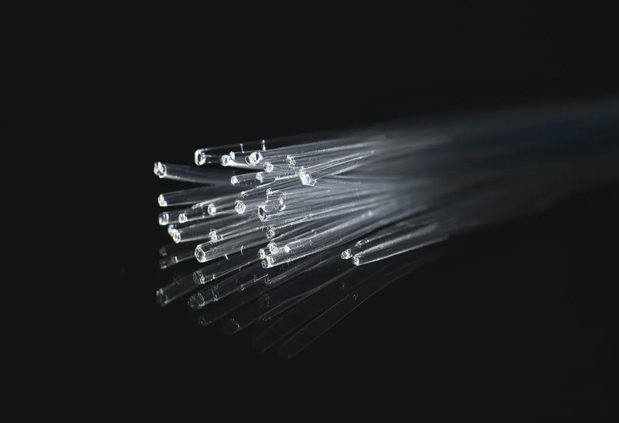 Fiber Optic Strands Glowing