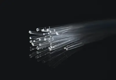 Fiber Optic Strands Glowing