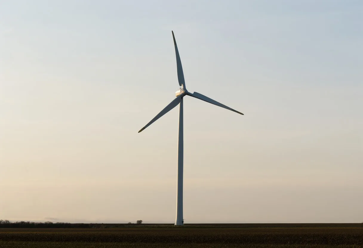 Single Wind Turbine at Dusk