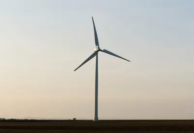 Single Wind Turbine at Dusk