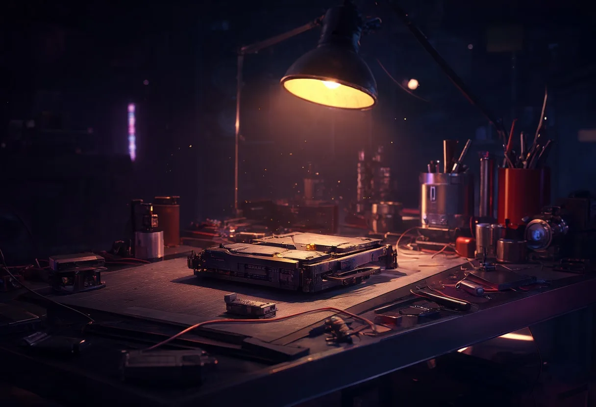 Cyberpunk Workshop Bench