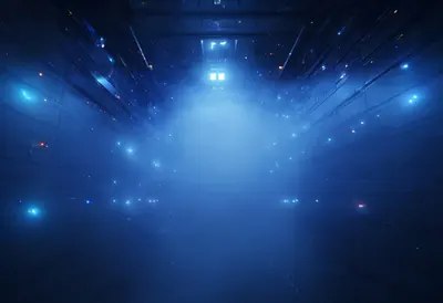 Glowing Server Wall Low Angle