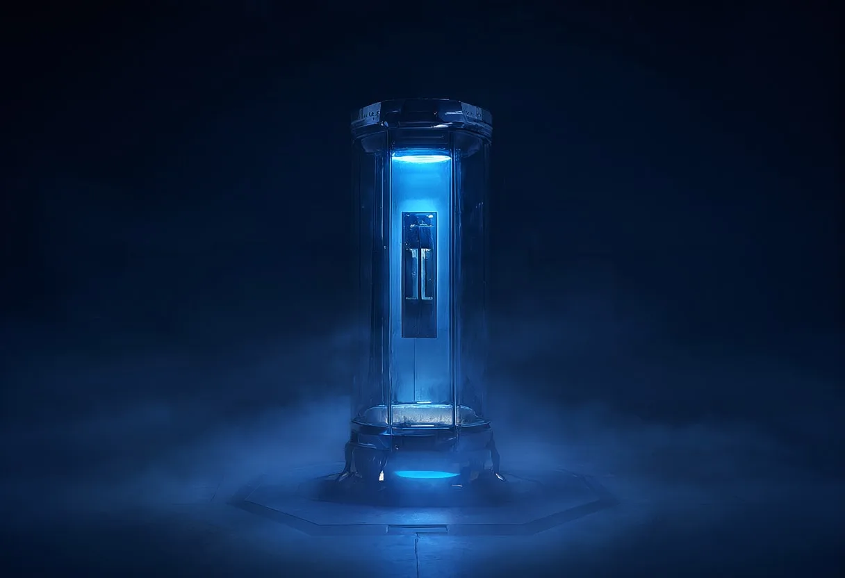 Cyberpunk Lab Pod พร้อมหมอก