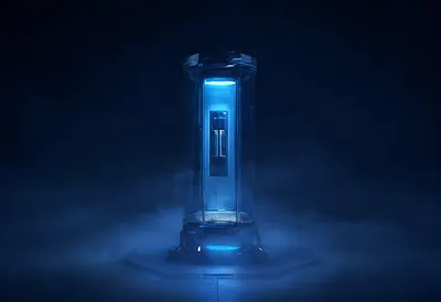 Cyberpunk Lab Pod with Fog