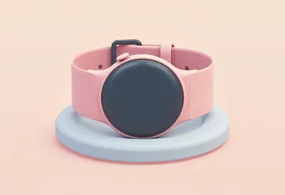 Flat Illustration of a Smartwatch on a Charger