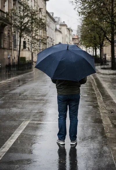 Person with an Umbrella in the Rain