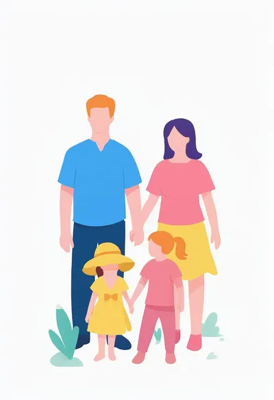 Flat Illustration of a Family