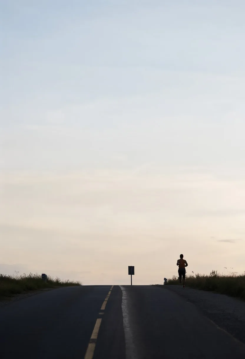 Silhouette of a Runner at Dawn