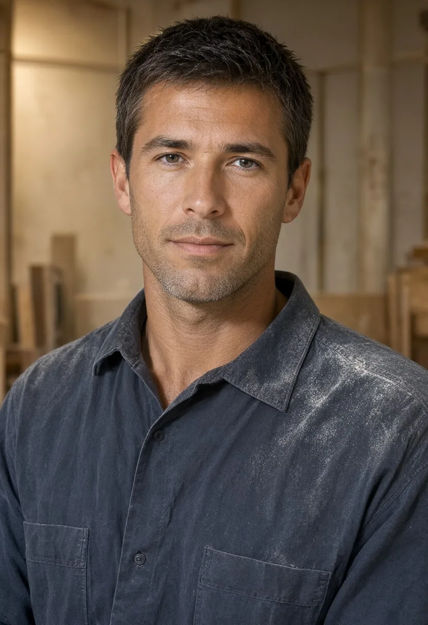 Carpenter with Sawdust on His Shoulder