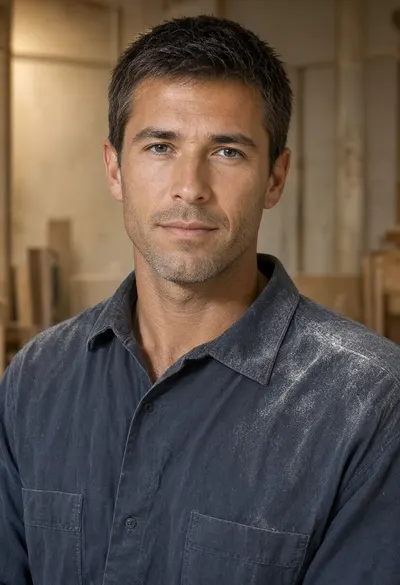 Carpenter with Sawdust on His Shoulder