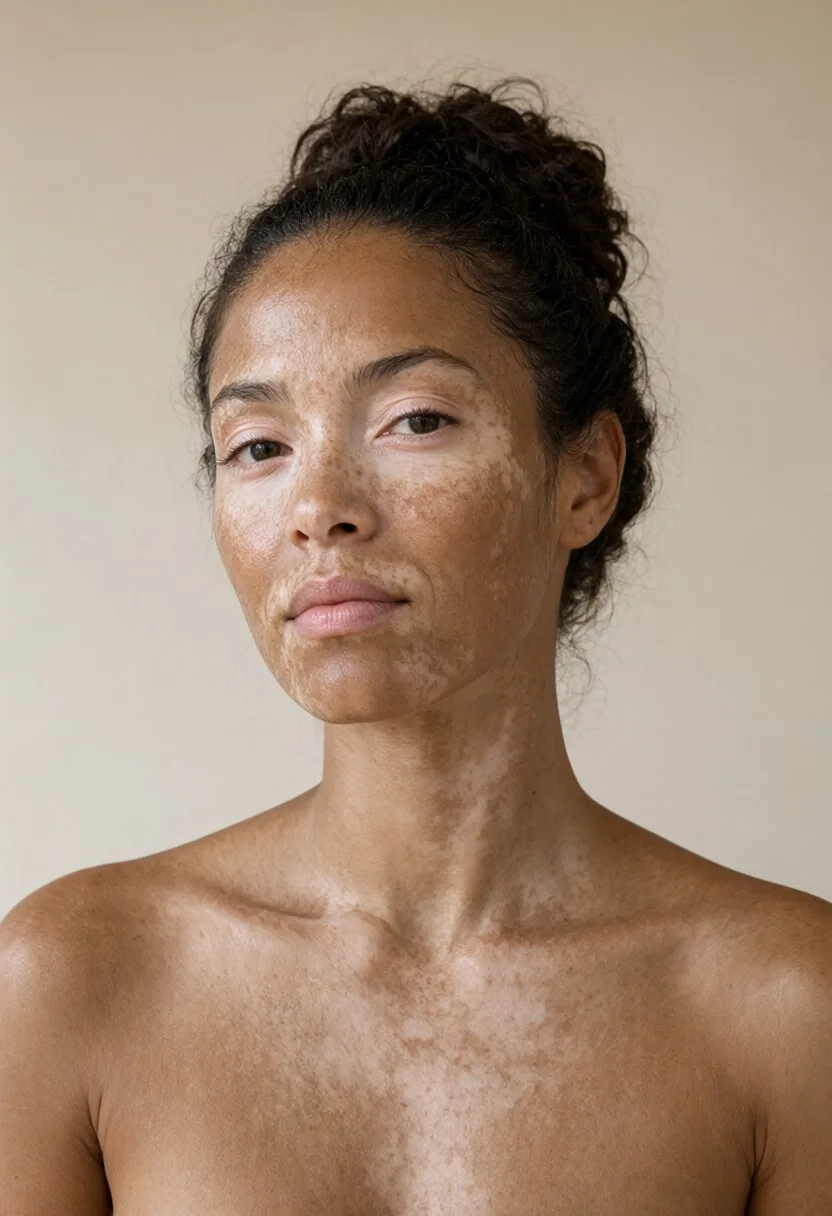 Woman with Vitiligo in Natural Light