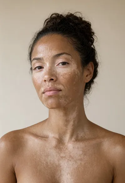 Woman with Vitiligo in Natural Light