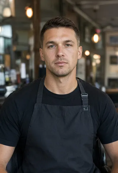 Barber in a Dark Apron