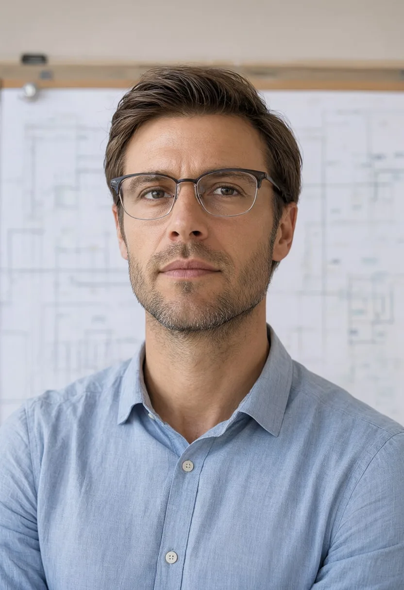 Architect Looking over Glasses