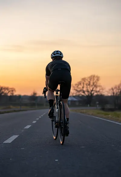 Person on a Bicycle at Dusk