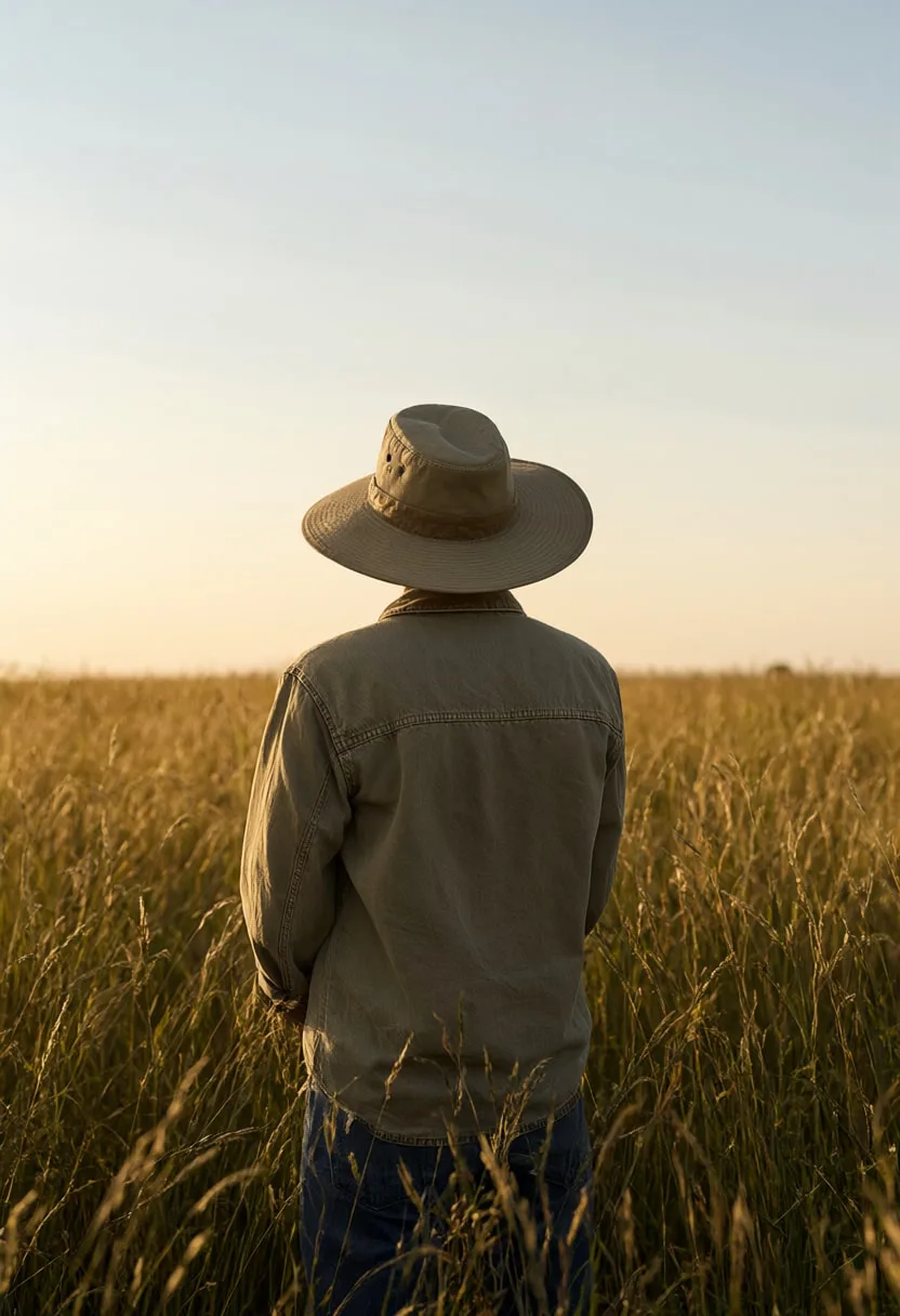 Woman with a Hat in a Field