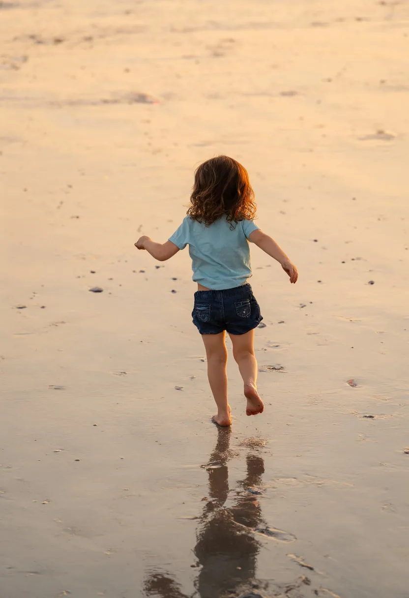 Child Running on a Beach