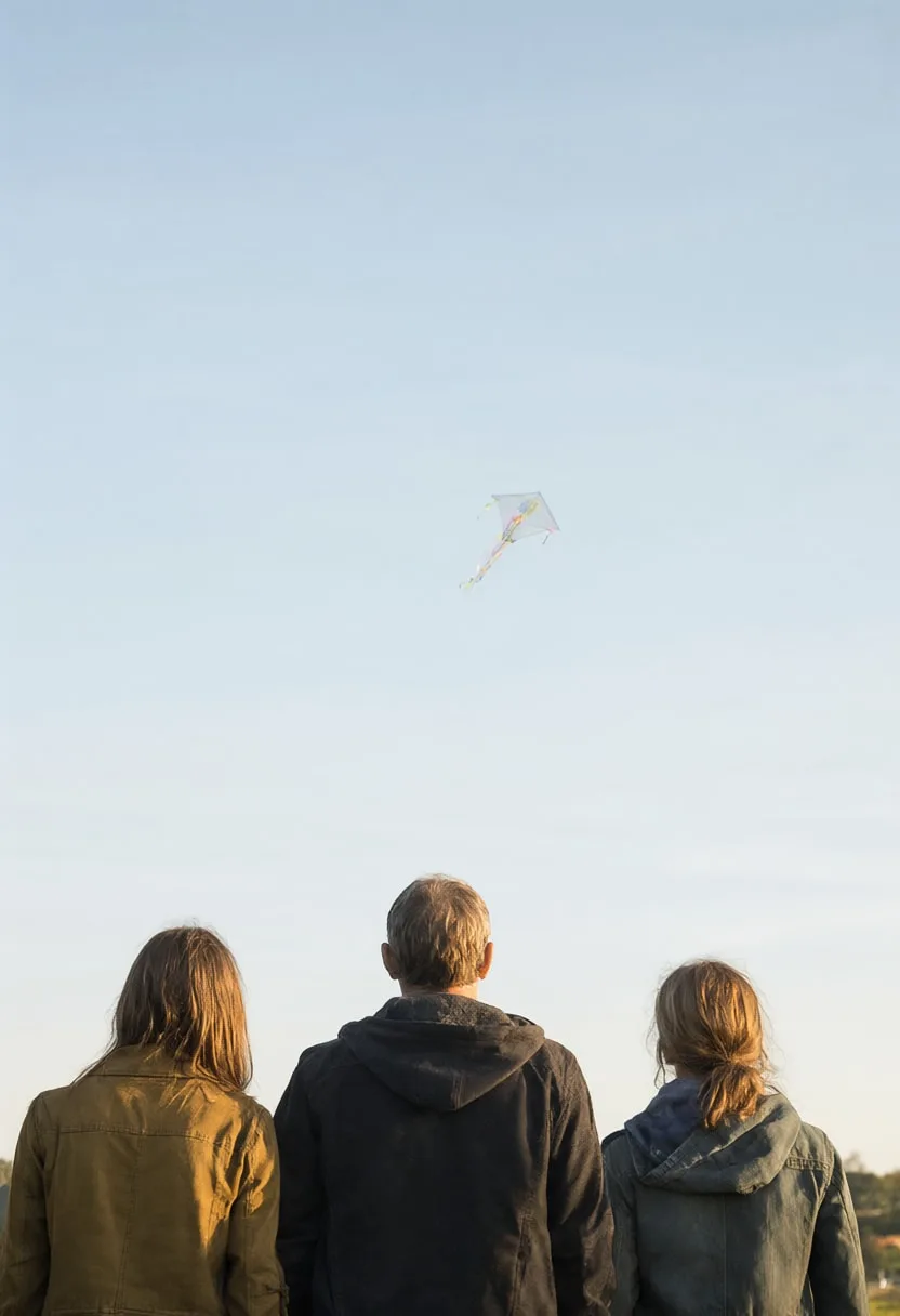 Family Watching a Kite
