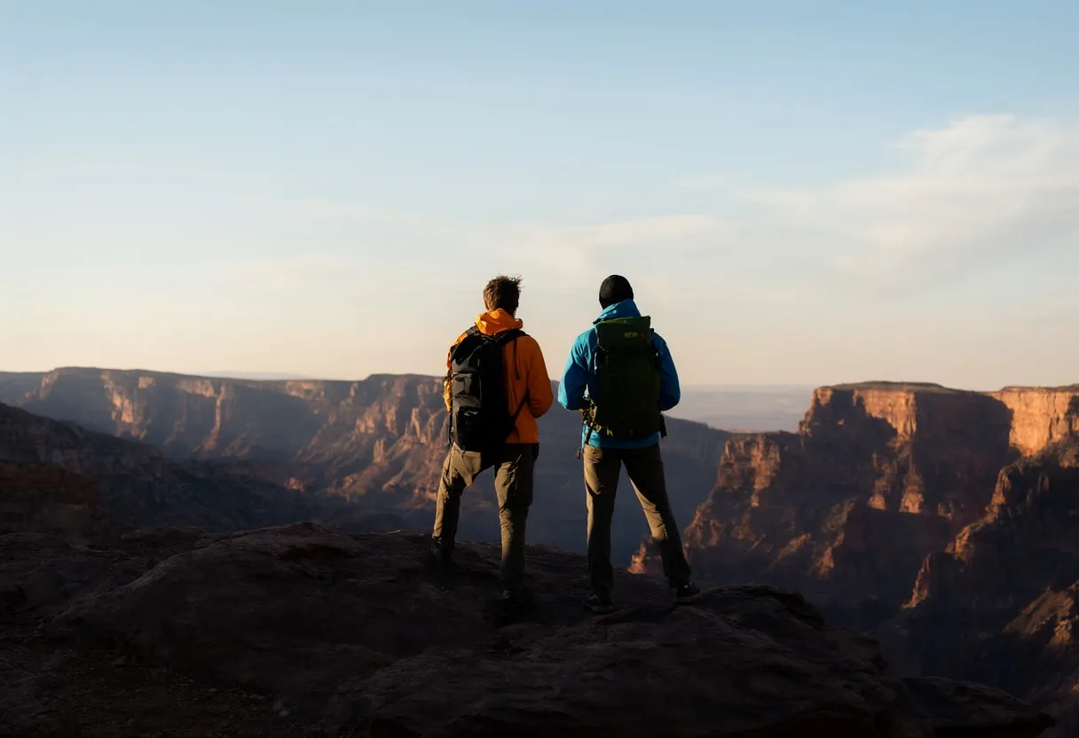 Two Travelers on a Canyon Rim