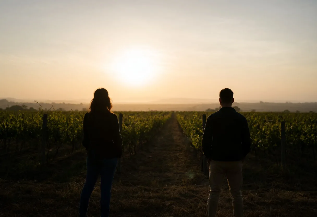 Two Friends on a Vineyard Hill