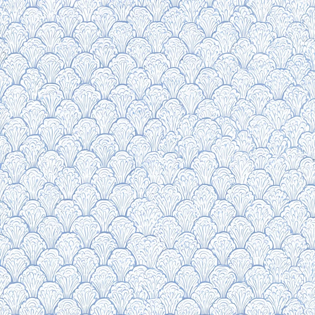 Arched Scallop Rows in Dusty Blue