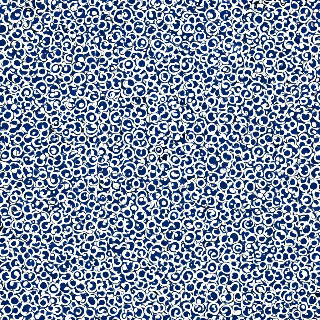 Interlocking Circles Pattern in Navy