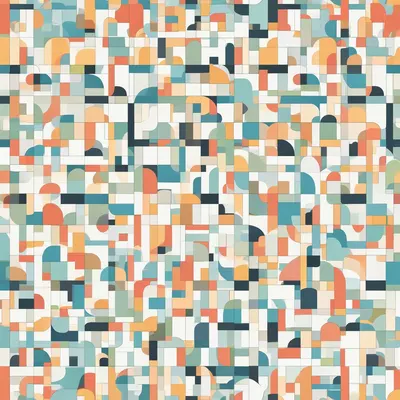 Bauhaus Block Pattern in Primary Colours