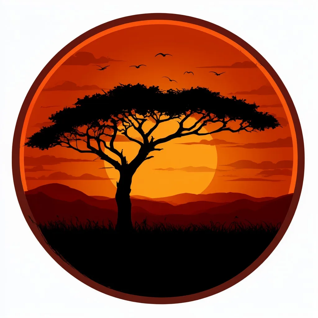 Savanna Sunset Scene Badge