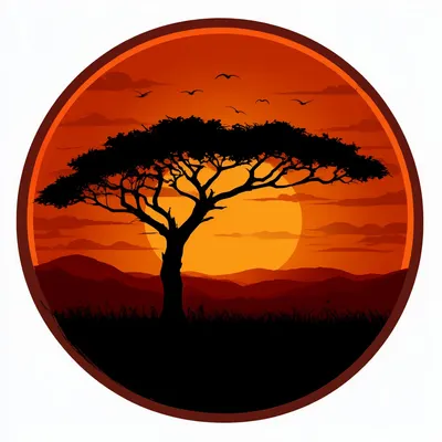 Savanna Sunset Scene Badge
