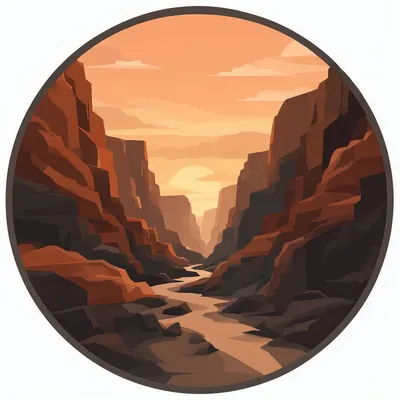 Desert Canyon Scene Badge